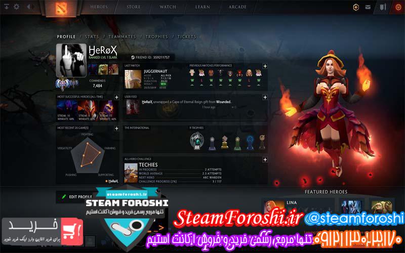 فروش اکانت دوتا ۲ کد 2644