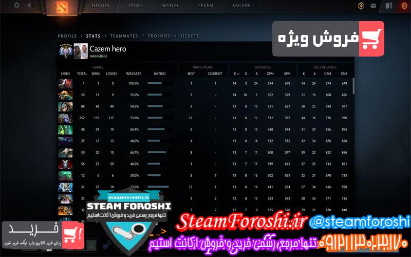 فروش اکانت دوتا ۲ کد ۲۷۱۸