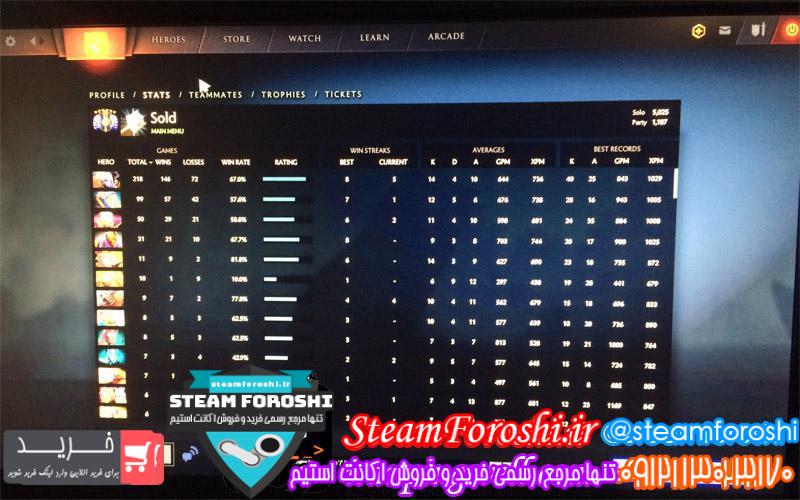 فروش اکانت دوتا ۲ کد 2721