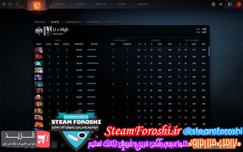 فروش اکانت دوتا ۲ کد 2773