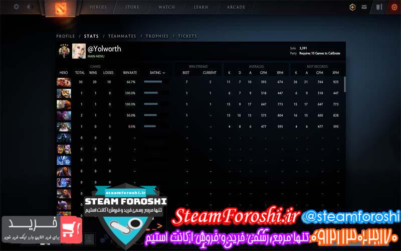 فروش اکانت دوتا ۲ کد 2771