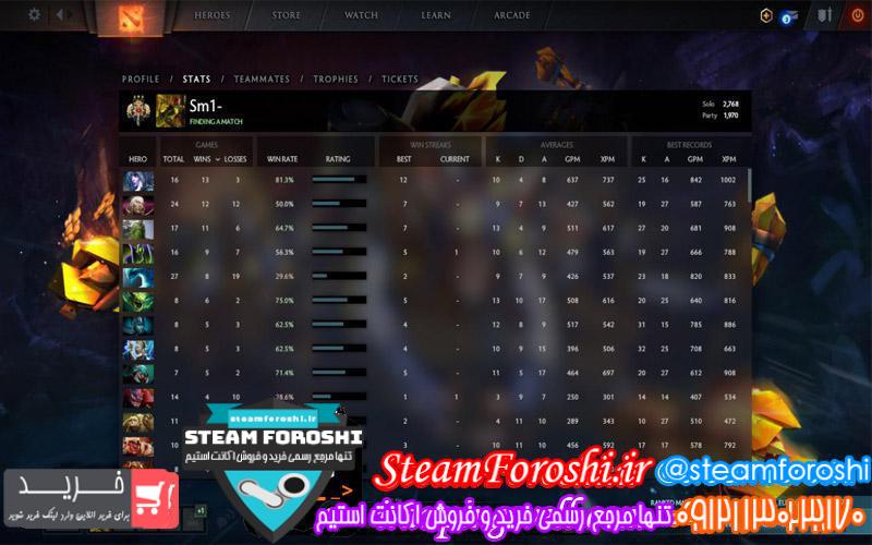 فروش اکانت دوتا ۲ کد 2792