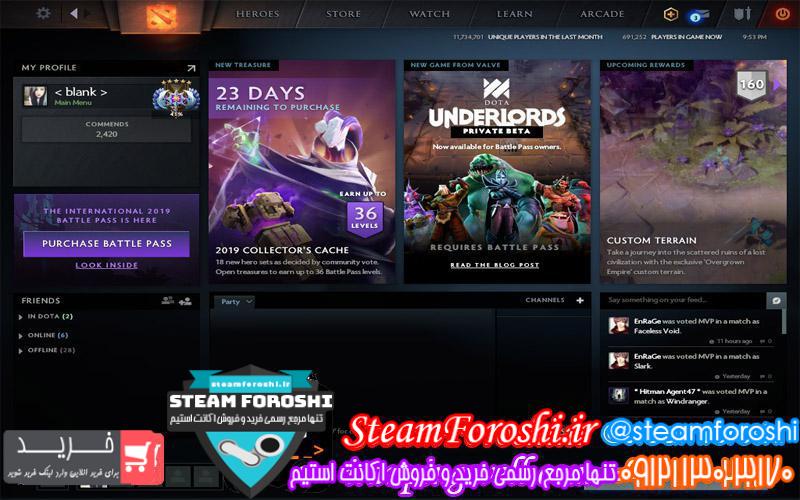 فروش اکانت دوتا ۲ کد 2793