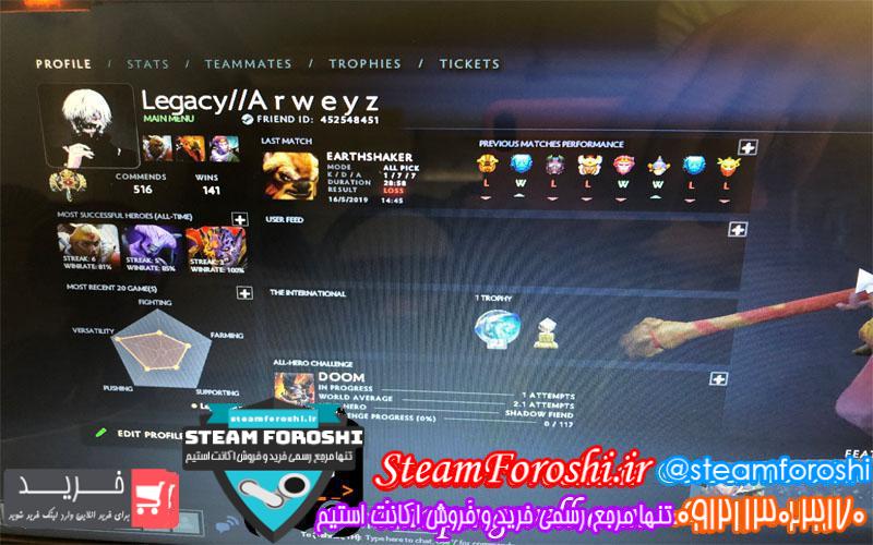 فروش اکانت دوتا ۲ کد 2827