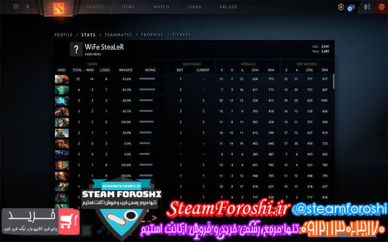 فروش اکانت دوتا ۲ کد 2832