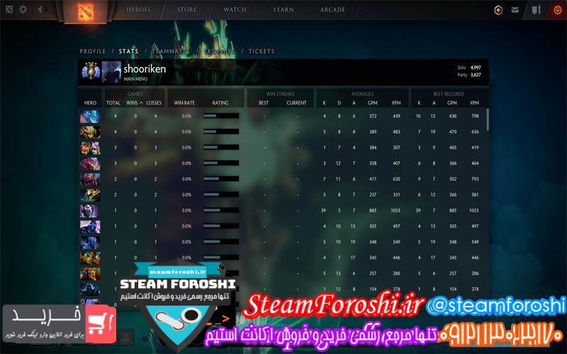 فروش اکانت دوتا ۲ کد 2833