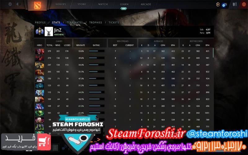 فروش اکانت دوتا ۲ کد 2864