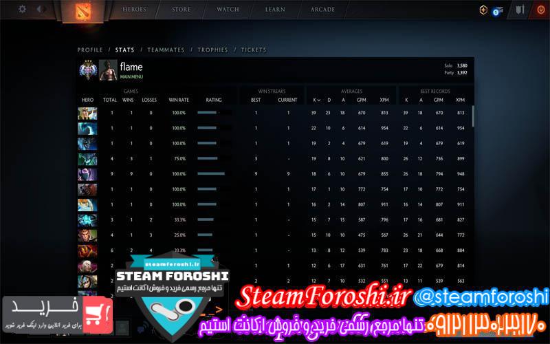 فروش اکانت دوتا ۲ کد 2890