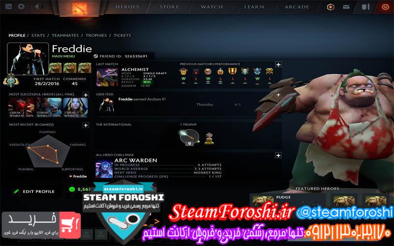 فروش اکانت دوتا ۲ کد 2906