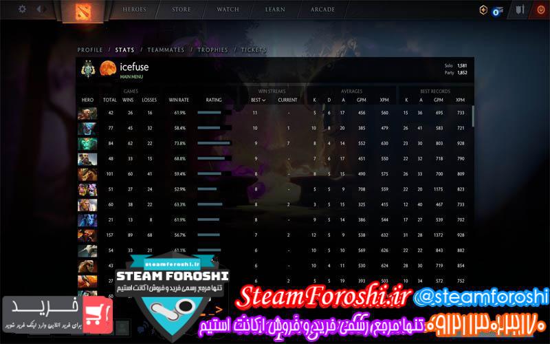 فروش اکانت دوتا ۲ کد 2934