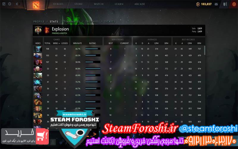 فروش اکانت دوتا ۲ کد 2965