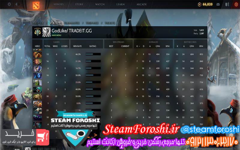 فروش اکانت دوتا ۲ کد 3003