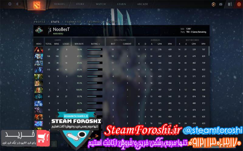 فروش اکانت دوتا ۲ کد 3011