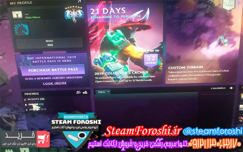 فروش اکانت دوتا ۲ کد 3021