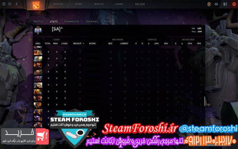 فروش اکانت دوتا ۲ کد 3147