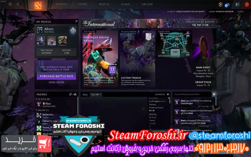 فروش اکانت دوتا ۲ کد 3183