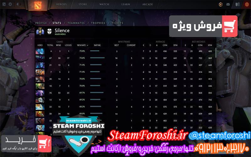 فروش اکانت دوتا ۲ کد 3239