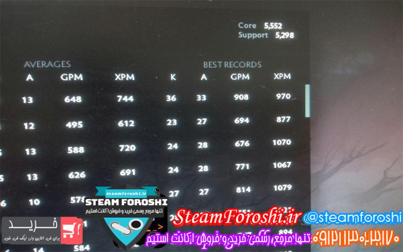 فروش اکانت دوتا ۲ کد 3250