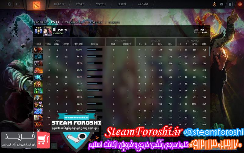 فروش اکانت دوتا ۲ کد ۳۳۰۰