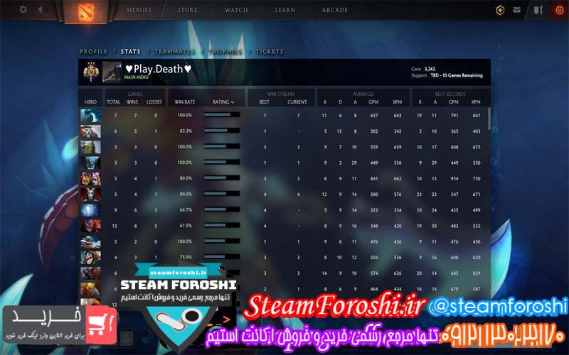 فروش اکانت دوتا ۲ کد ۳۳۴۹