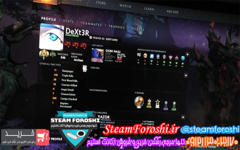 فروش اکانت دوتا ۲ کد ۳۳۵۸