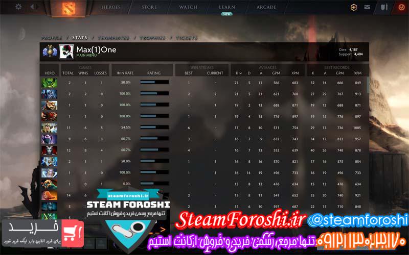 فروش اکانت دوتا ۲ کد ۳۳۹۳