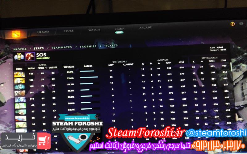 فروش اکانت دوتا ۲ کد ۳۴۶۲