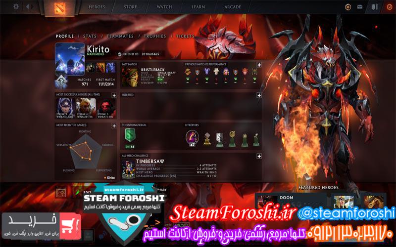 فروش اکانت دوتا ۲ کد ۳۴۷۸