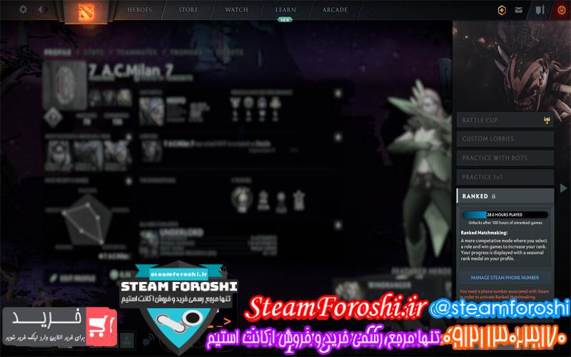 فروش اکانت دوتا ۲ کد ۳۵۲۱