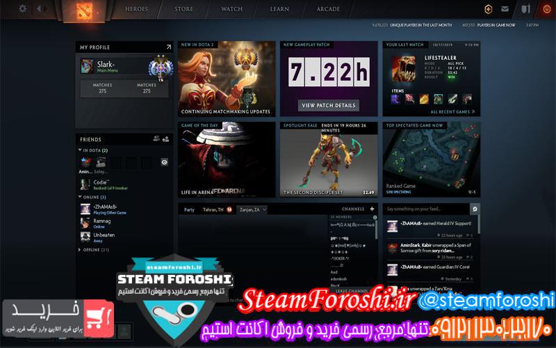 فروش اکانت دوتا ۲ کد ۳۶۹۸