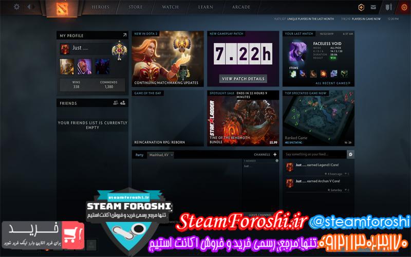 فروش اکانت دوتا ۲ کد ۳۷۰۸