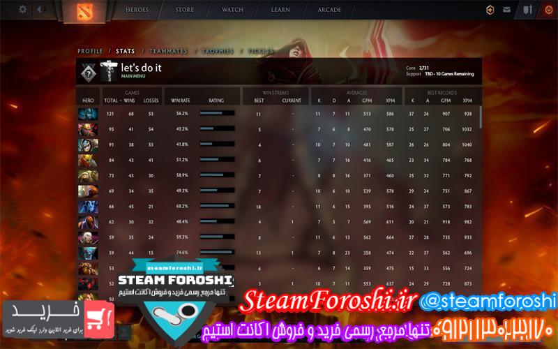 فروش اکانت دوتا ۲ کد ۳۷۸۲