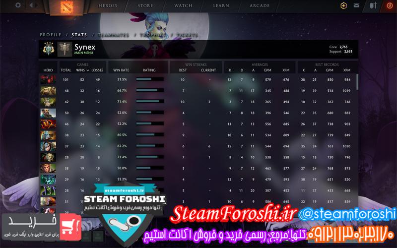 فروش اکانت دوتا ۲ کد ۳۷۹۹