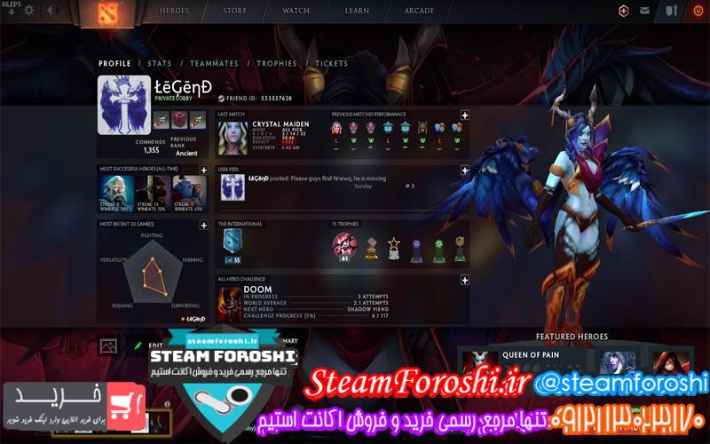 فروش اکانت دوتا ۲ کد ۳۸۲۱