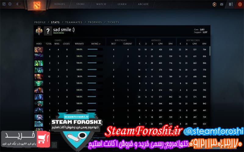 فروش اکانت دوتا ۲ کد ۳۸۲۸