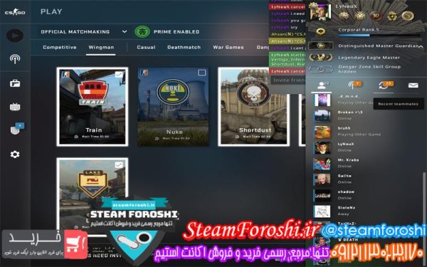 فروش اکانت cs go کد ۳۹۶۹