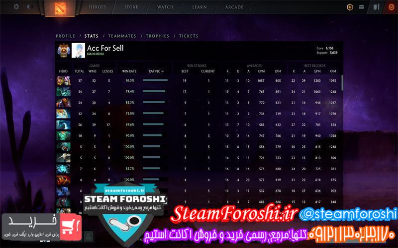 فروش اکانت دوتا ۲ کد ۳۹۸۷