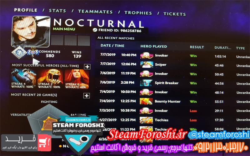 فروش اکانت دوتا ۲ کد ۴۰۳۳