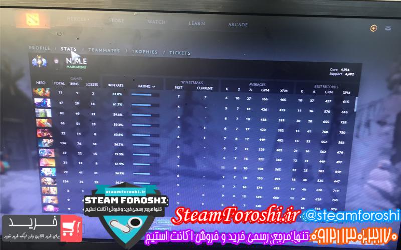 فروش اکانت دوتا ۲ کد ۴۱۰۴