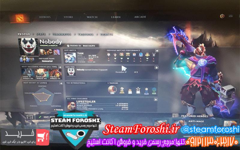 فروش اکانت دوتا ۲ کد ۴۱۷۸