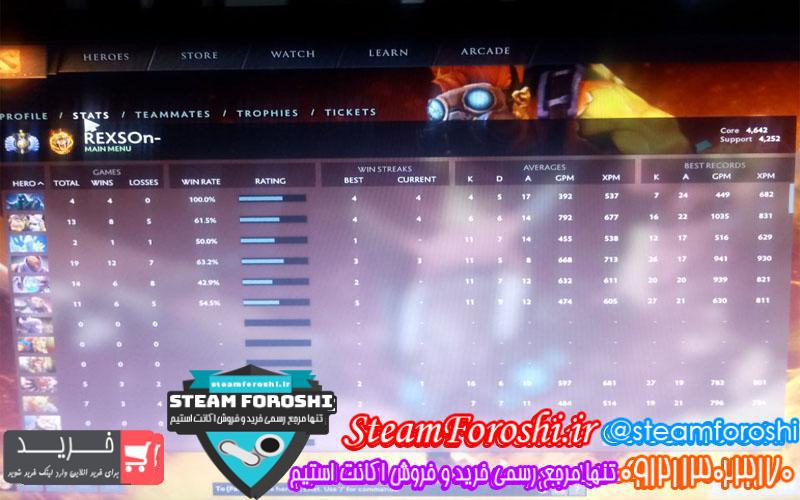 فروش اکانت دوتا ۲ کد ۴۱۸۵