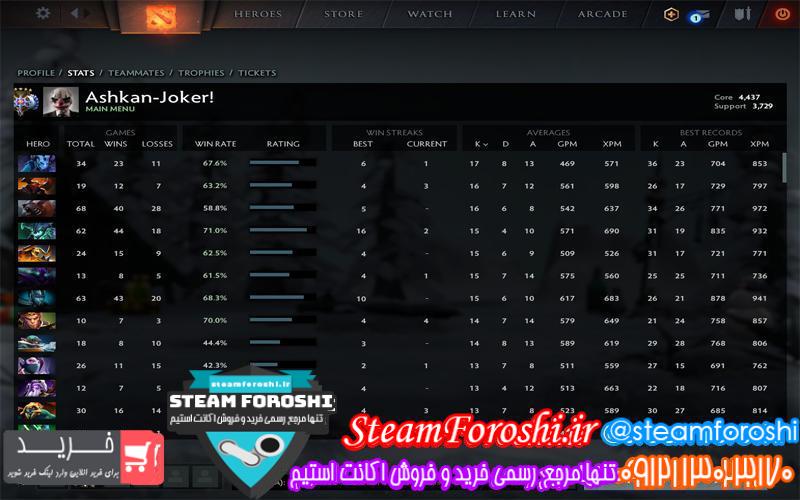 فروش اکانت دوتا ۲ کد ۴۲۱۹