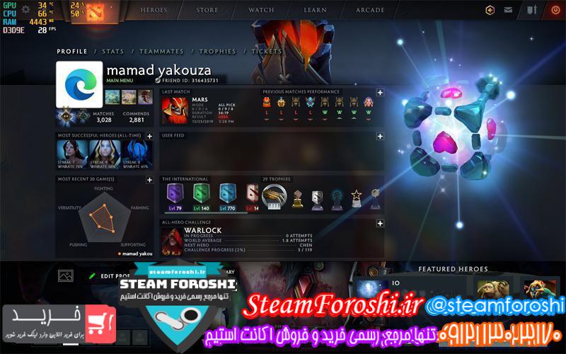 فروش اکانت استیم کد ۴۲۳۴