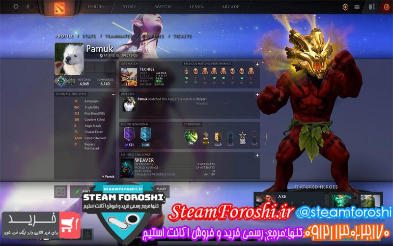 فروش اکانت دوتا ۲ کد ۴۳۰۲