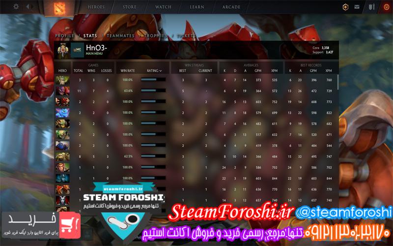 فروش اکانت دوتا ۲ کد ۴۳۴۳