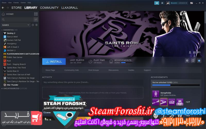 فروش اکانت استیم کد ۴۳۶۱