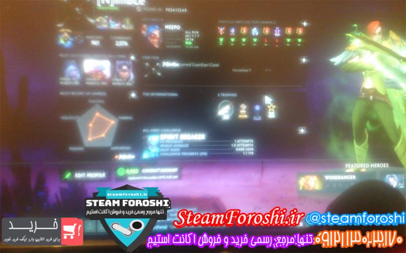 فروش اکانت دوتا ۲ کد ۴۳۸۵