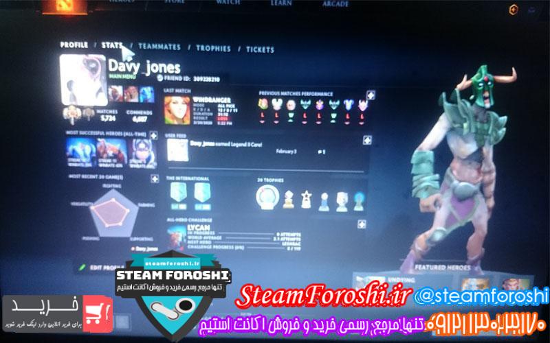 فروش اکانت دوتا ۲ کد ۴۵۸۴