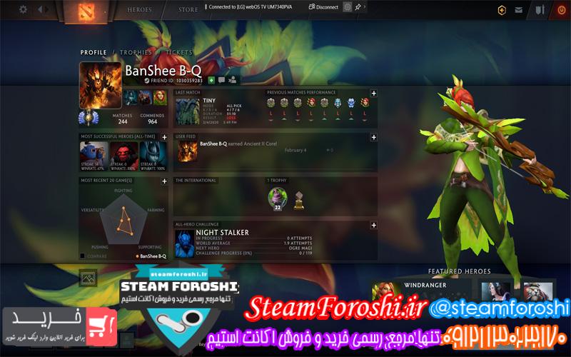 فروش اکانت دوتا ۲ کد 4512