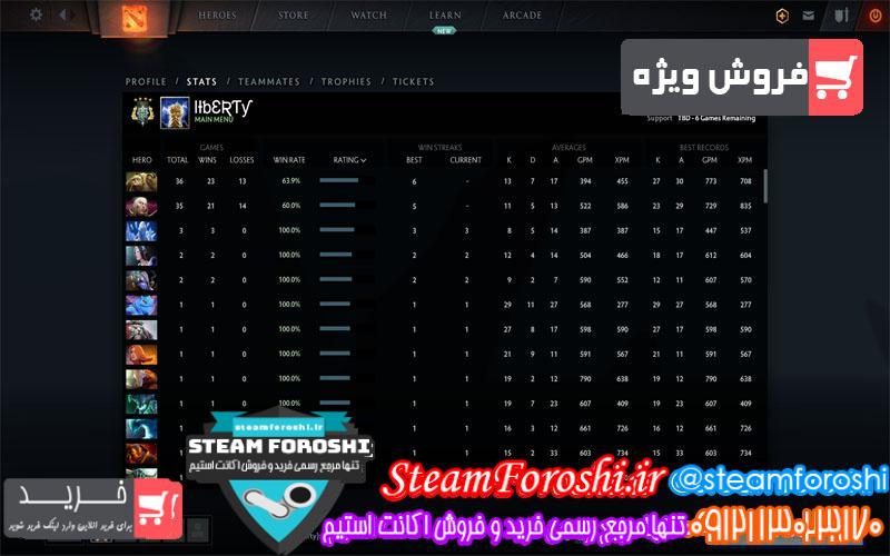 فروش اکانت دوتا ۲ کد ۴۵۸۹